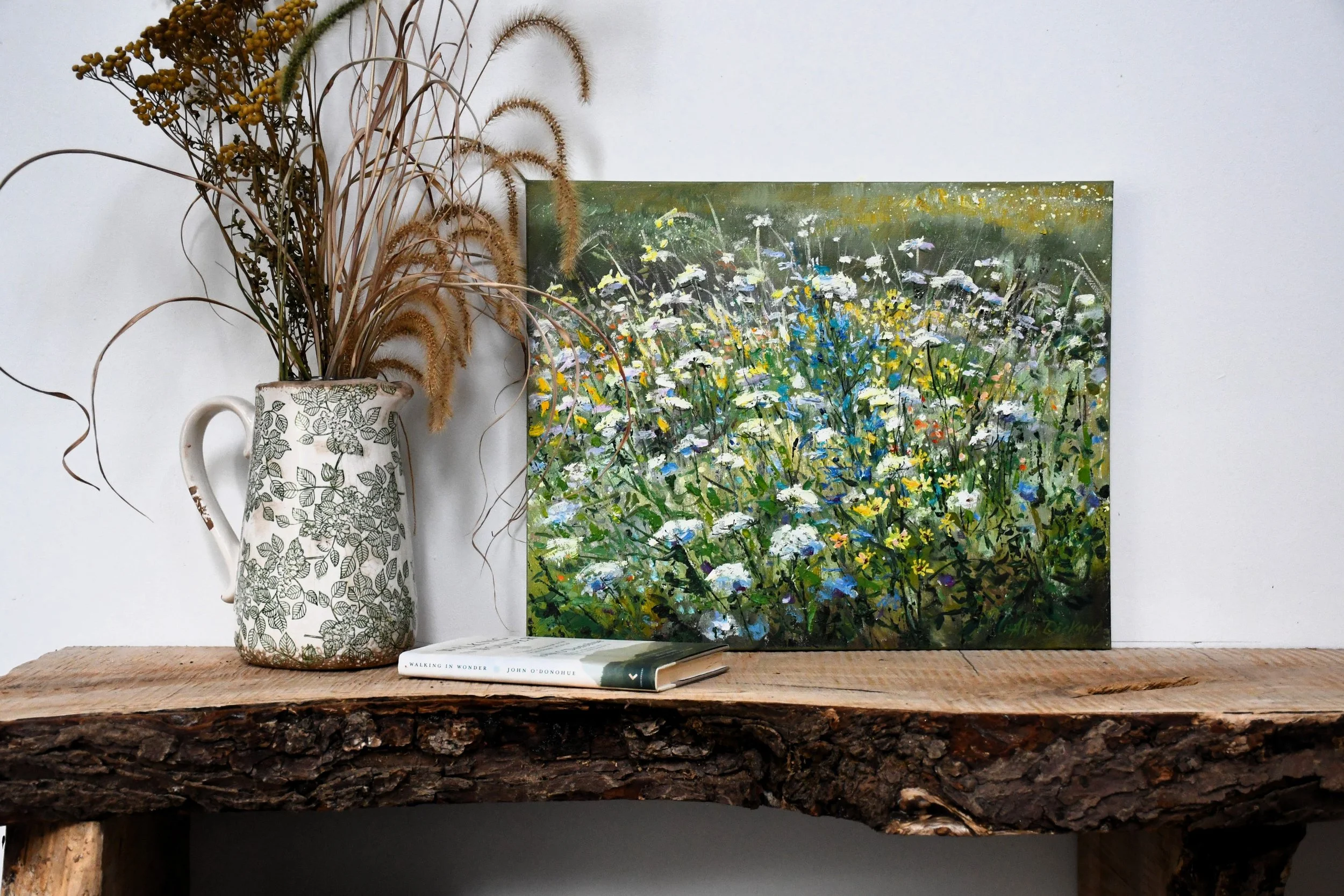 Colorful Wildflower Meadow Painting | Summer Floral Oil Canvas Art